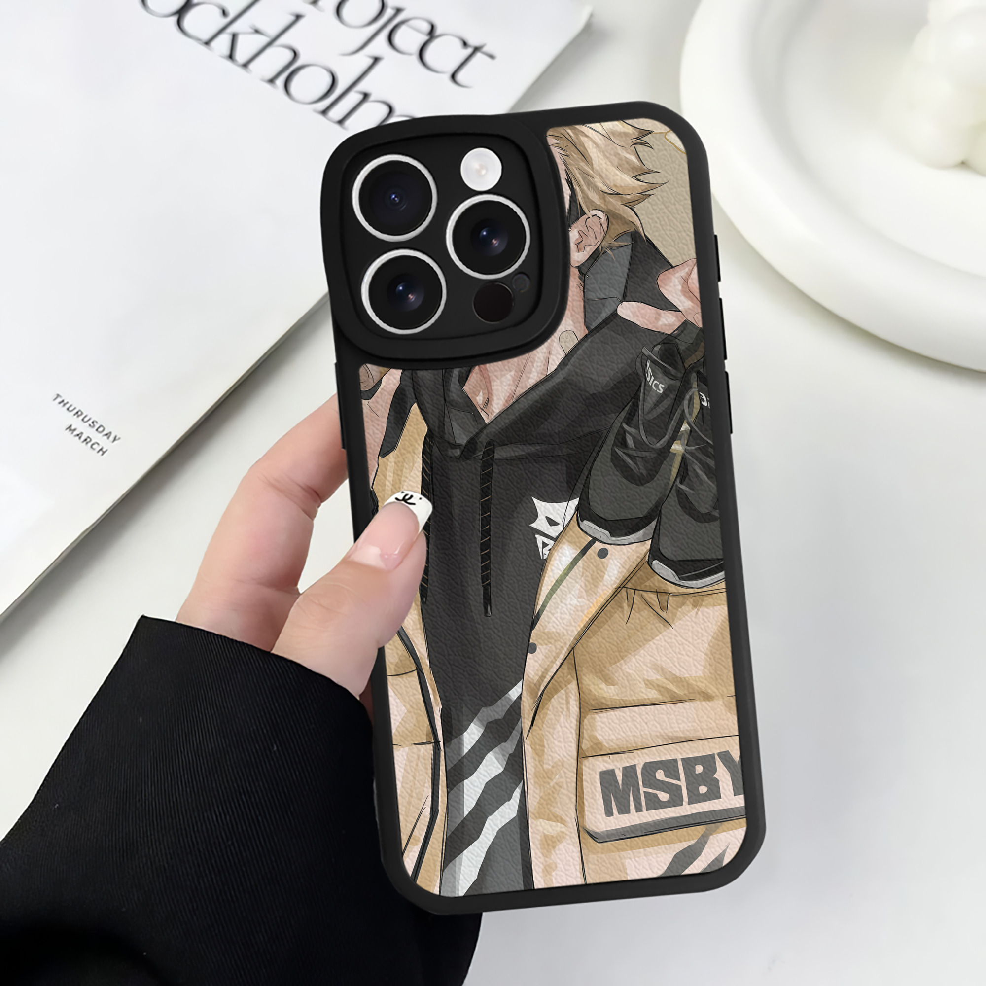 （画像用） ハイキュー!! Haikyu!! 【iPhone 16シリーズ対応】シリコンスマホケース（レザー調） 材質：シリコン